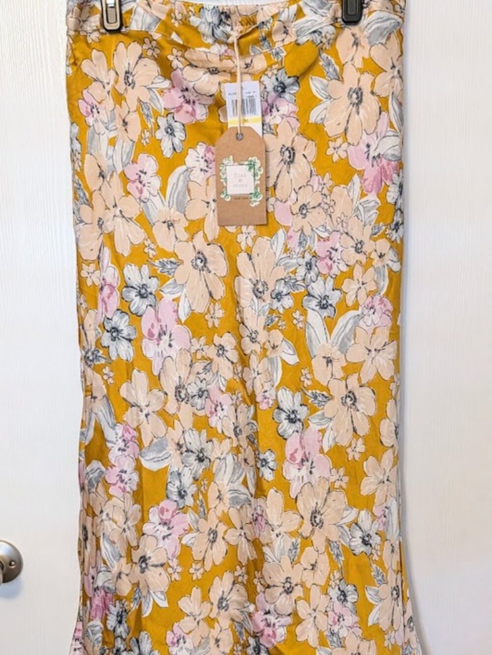 Flint & Moss yellow floral skirt NWT Size M